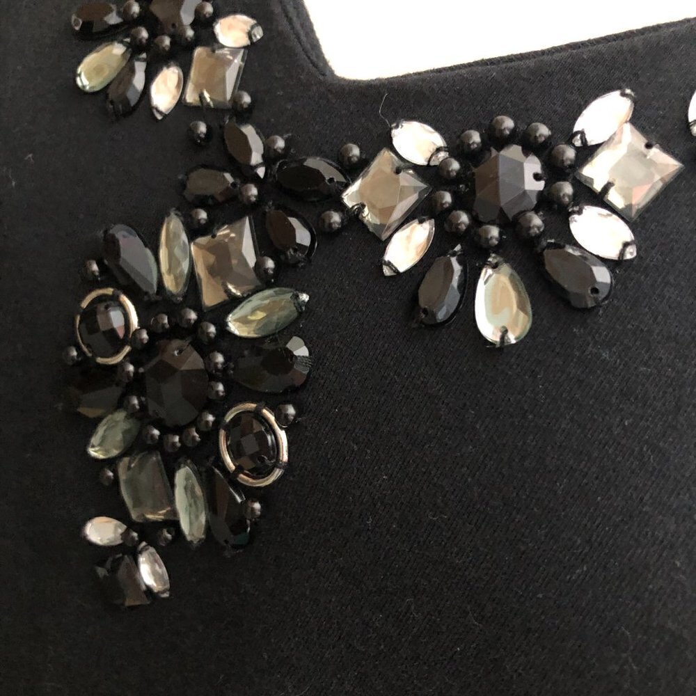 Ruby Rd Black With Silver Beaded Neckline Top Wom… - image 3